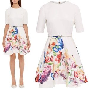 Ted Baker Frutti Tapestry Floral Fit and Flare Dress